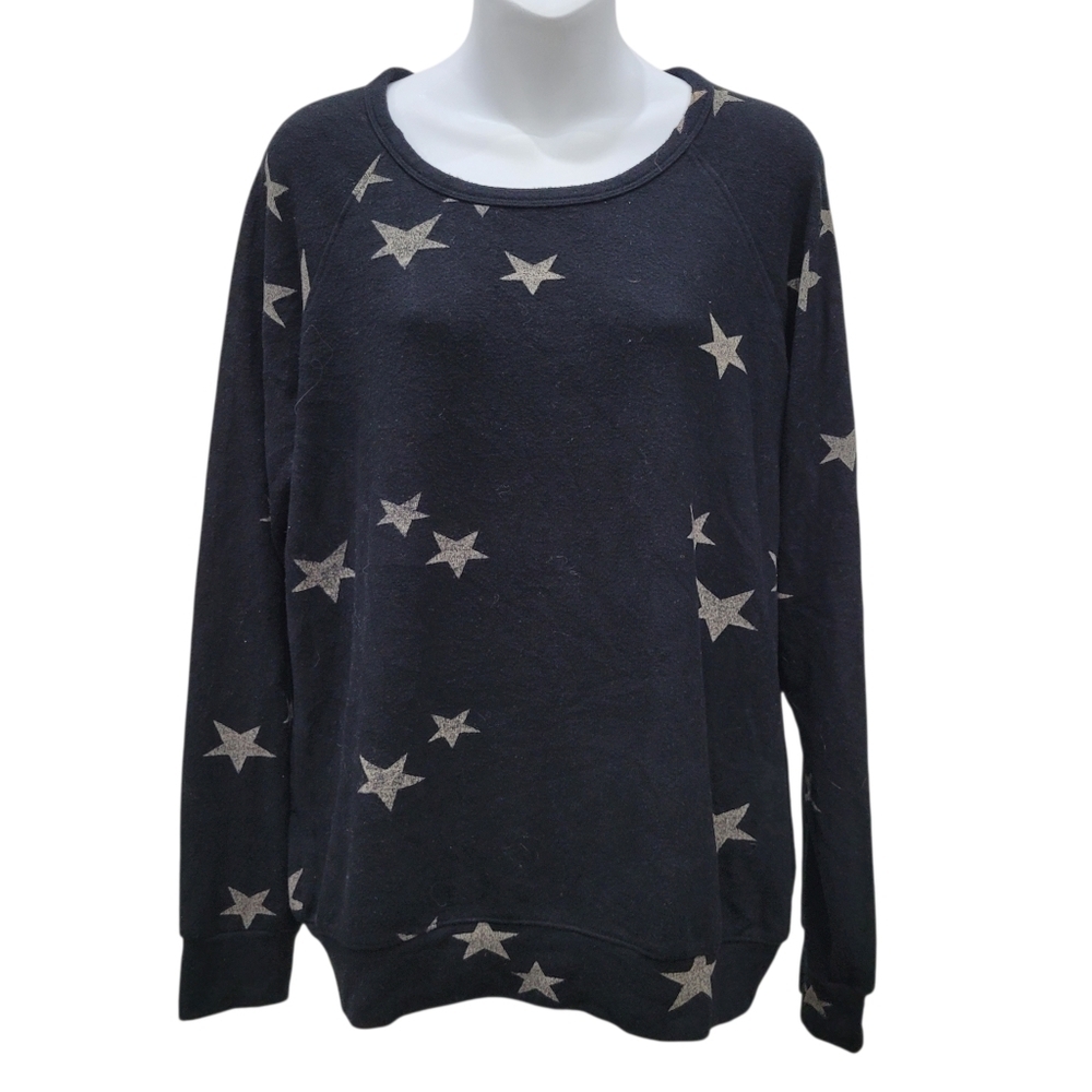 Buffalo David Bitton Black Stars Sweater Top Size: Large